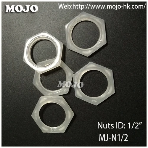 

2019 (100pcs/Lots)MJ-G1/2 Hexagon Nuts inside diameter: G1/2" PP material Plastic Nuts Thickness 4mm
