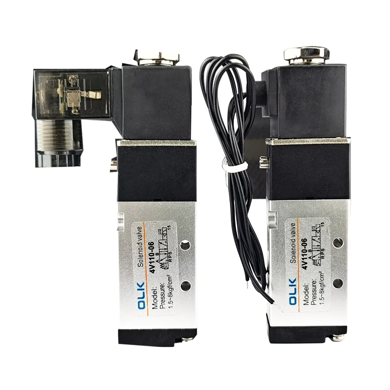 4V110-06 Pneumatic Control Solenoid Valve AC220V DC24V DC12V AC110V AC24V 5 Way 2 Position 1/8&quot Electric Magnetic Valves |