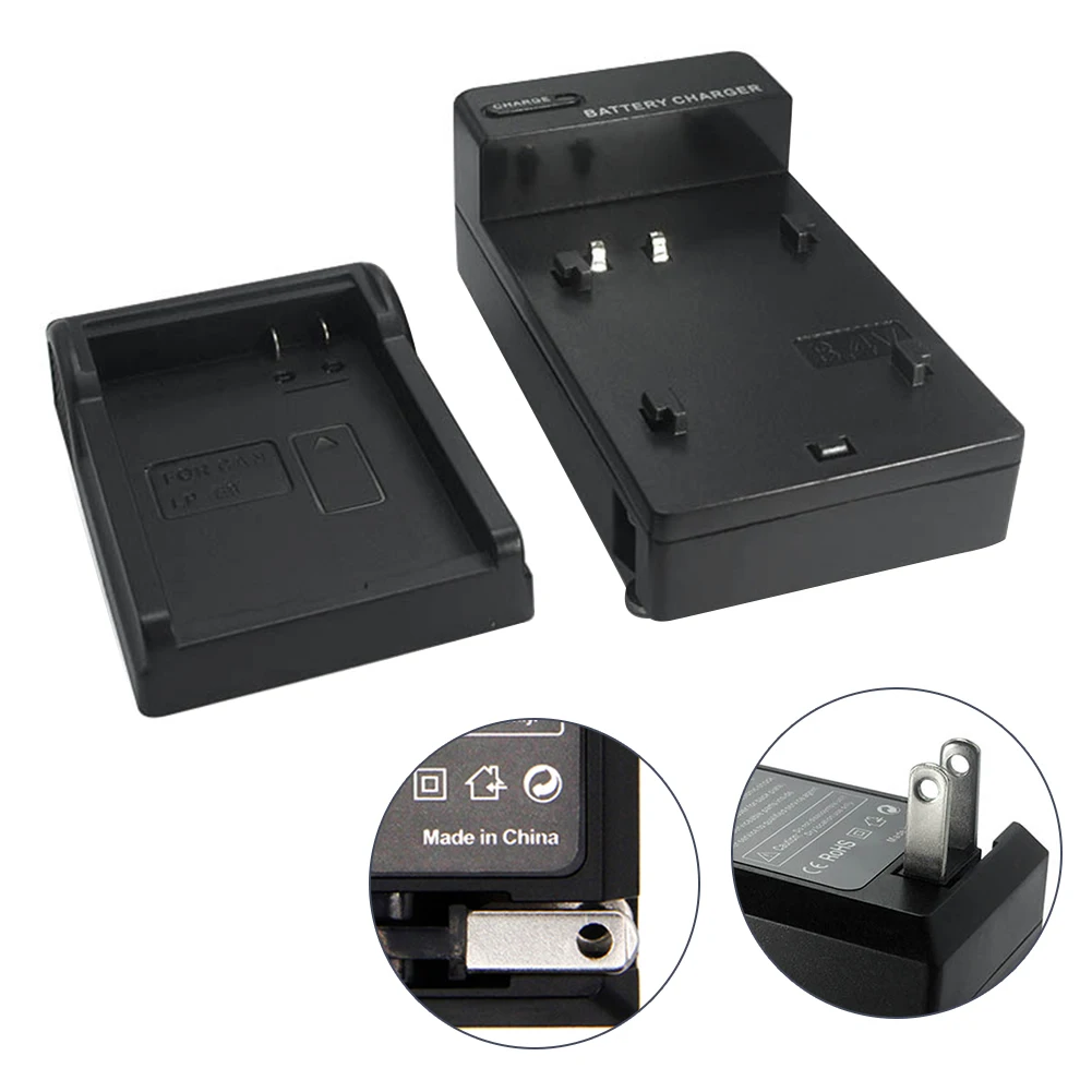 ABS Portable US Plug Replacement Camera Small Durable Black Parts Lightweight Travel Accessories Battery Charger For LP-E8
