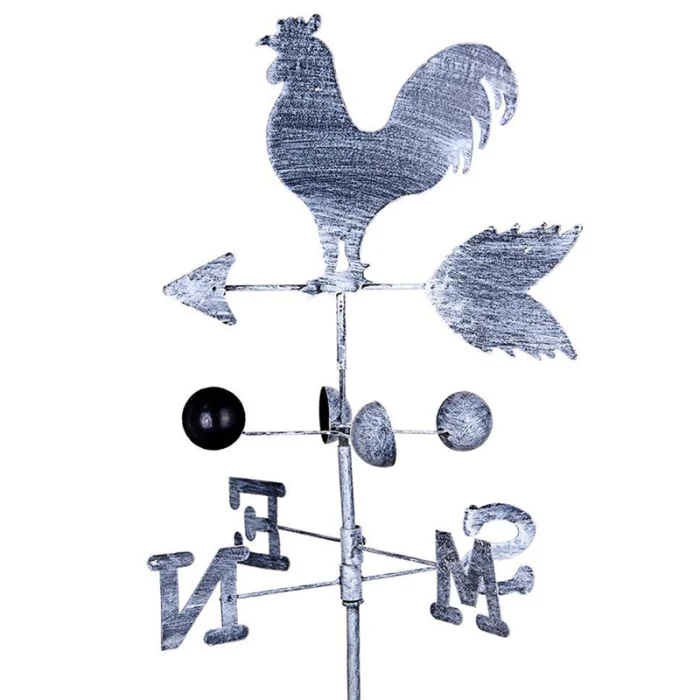 Traditional Rooster Weathervanes Iron Cock Wind Vane Wind Speed Direction Indicator Garden Yard JS23