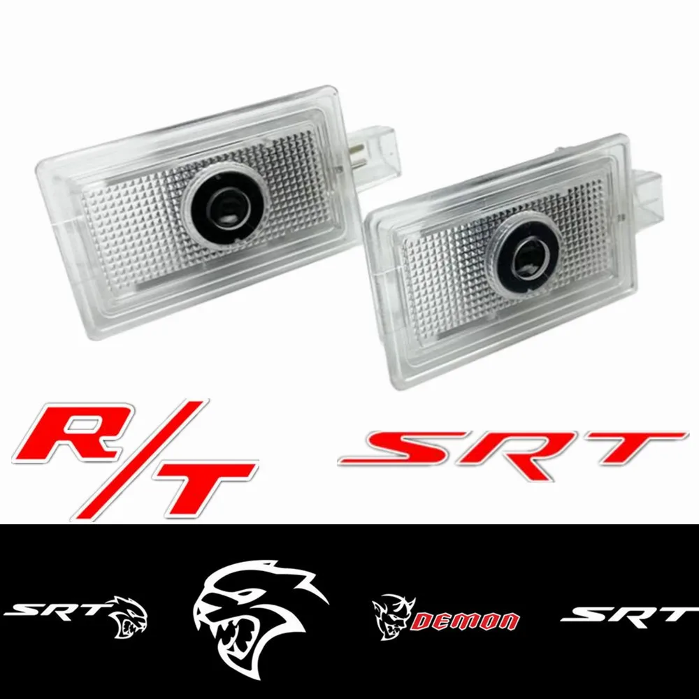 Blue RT 2Pcs Car Door Logo Light Projector for Blue R/T RT Logo,LED Wireless Ghost Shadow Lights Door Welcome Courtesy Puddle Light. 