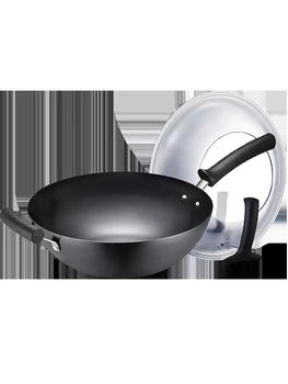 

Really stainless iron pot no coating no rust wok gas fire special household fine iron wok