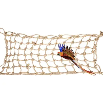 

Parrot Net Climbing Hemp Rope Net Bird Ladder Toy Play Gym Hanging Swing Hammock E5BB