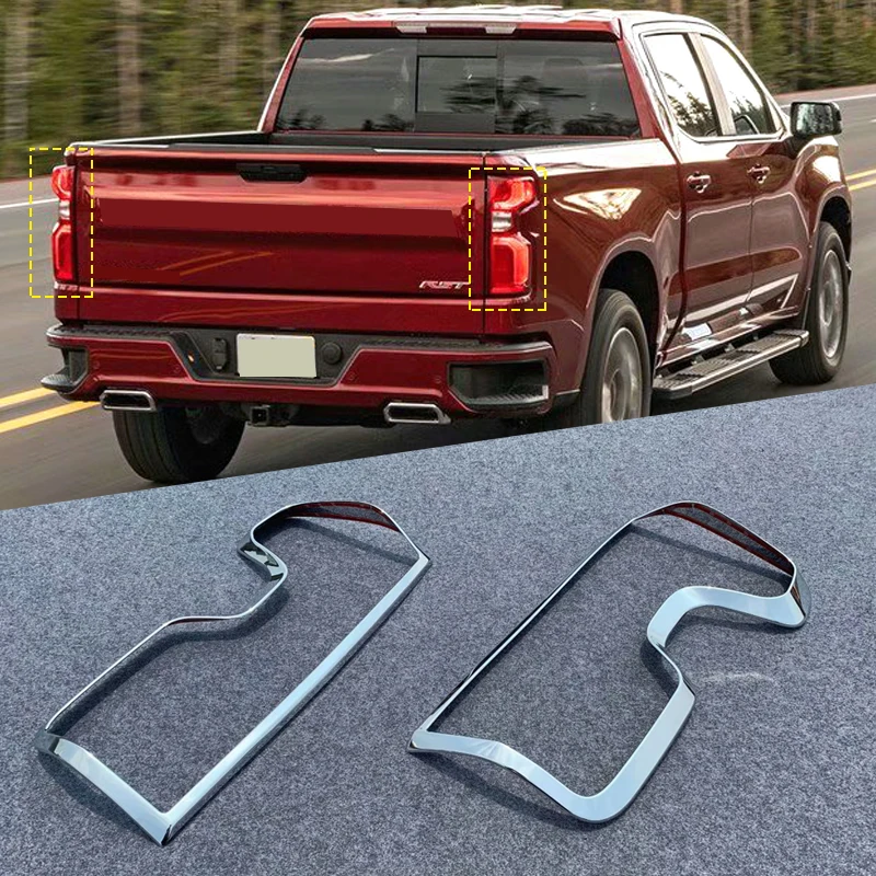 Для Chevrolet Silverado автомобильные аксессуары ABS Хромированная задняя фара Задняя рама крышка лампы отделка Литье