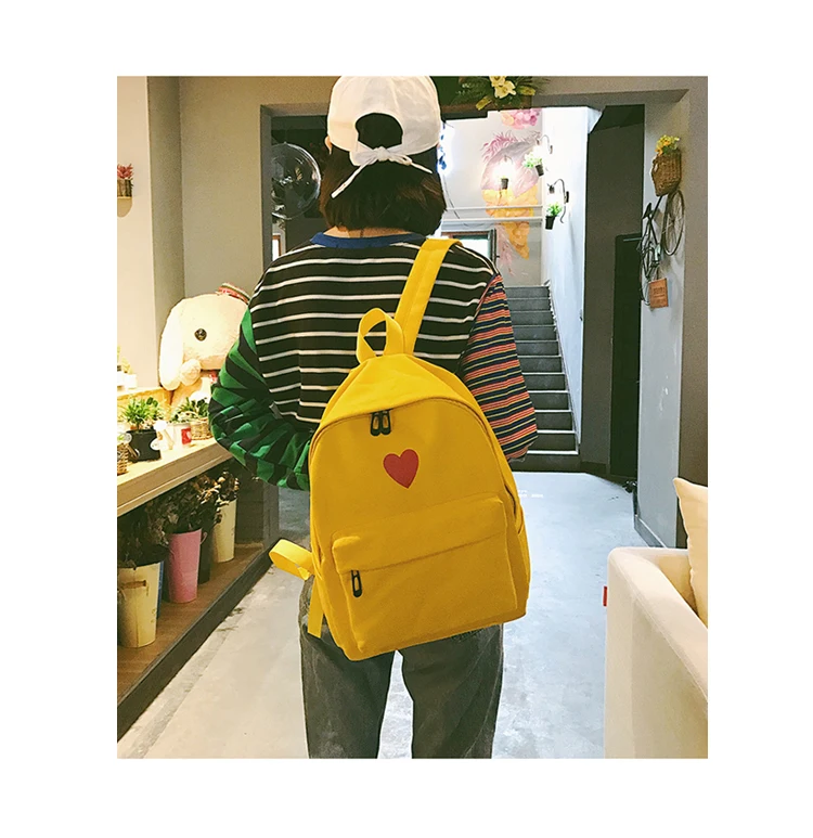 WOMEN'S Bag New Style Backpack Two-Piece Set Peach Heart Schoolbag College Style Korean-style Backpack
