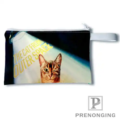 Изготовленный На Заказ spacecat(2)@ кошелек с рисунком, кошелек на молнии, нулевой кошелек, телефонные сумки для ключей, модный небольшой женский кошелёк#19-01-22-4-224