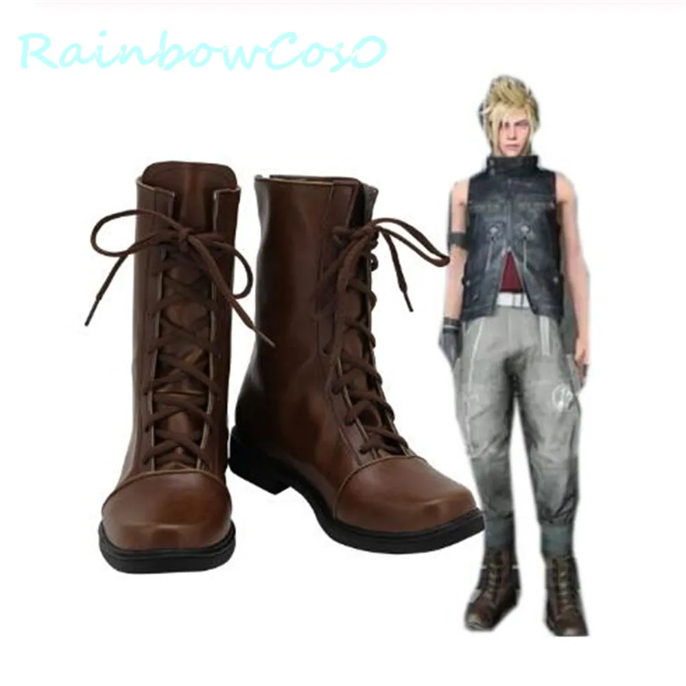 Ff15 Prompto Brown Shoes Cosplay Final Fantasy 15 Prompto Argentum Boots Gioco Anime Halloween