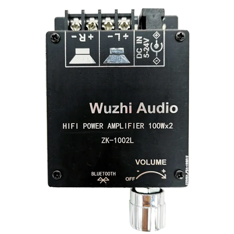 ZK-1002L 100WX2 Мини Bluetooth 5,0 беспроводной аудио Мощность Цифровой усилитель доска стерео усилитель DC 12 В 24 В
