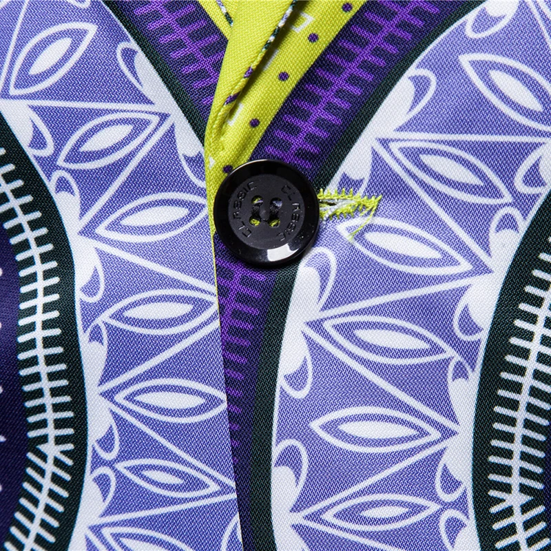 Fashion Men Personality one button suit jacket Africa style print Suit coat man dress costume autumn suit plus size 3XL