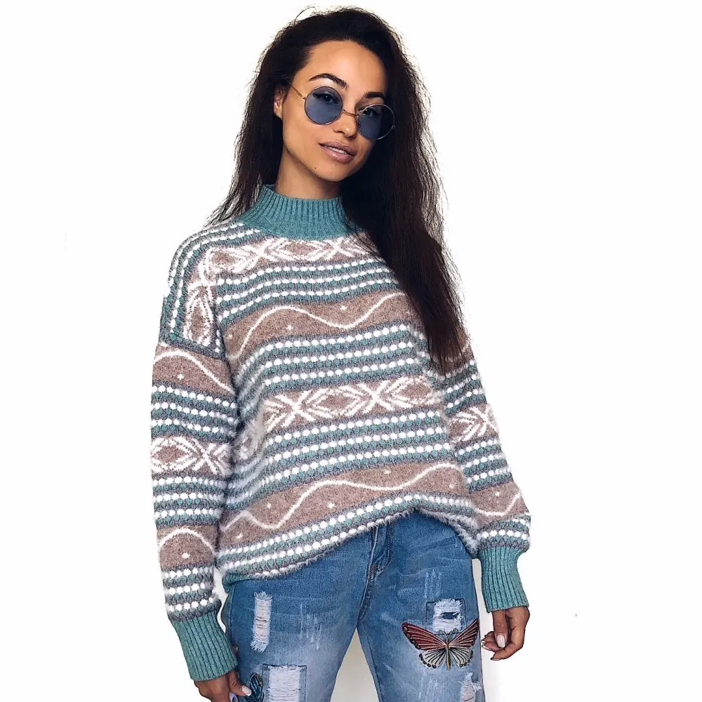 

Knit Sweater and Pullovers Women Turtleneck Oversized Cashmere Sweater Mujer Pull Femme Hiver 2019 Winter Tops Sueter Mujer