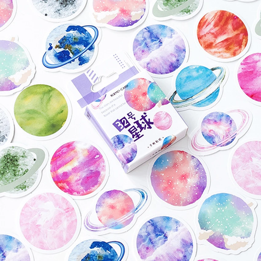 30packs/lot Creative No. 32 star planet Decorative Washi Stickers Scrapbooking Stick Label Diary Stationery Album | Канцтовары для