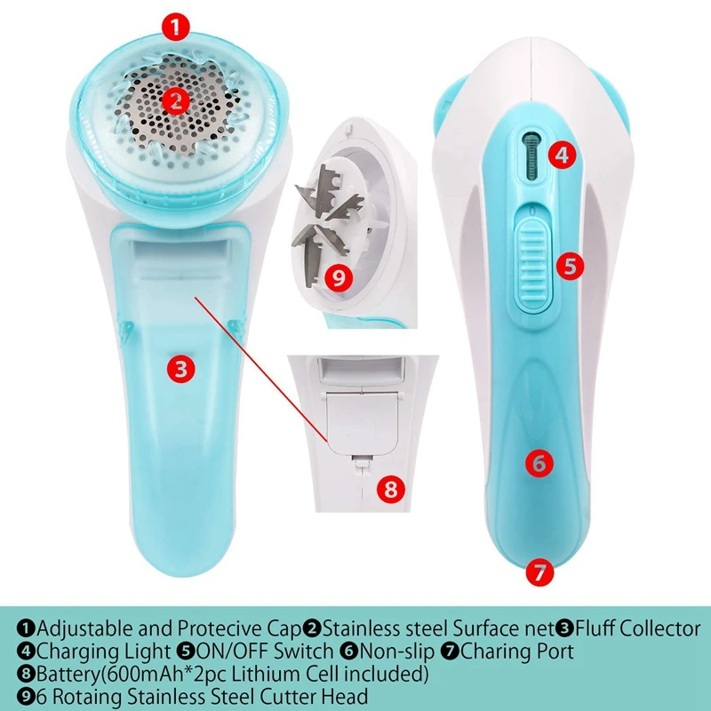 Fabric Shaver Lint Remover Electric Sweater Shaver High Speed Portable, Quickly And Effectively Remove Fuzz, Lint, Pills, Blanke
