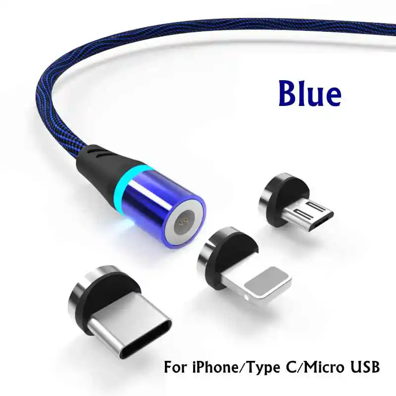 Sindvor Магнитный кабель Micro usb type C для iPhone кабель освещения 1 м 3A провод для быстрого заряда type-C Магнитный кабель для зарядки телефона