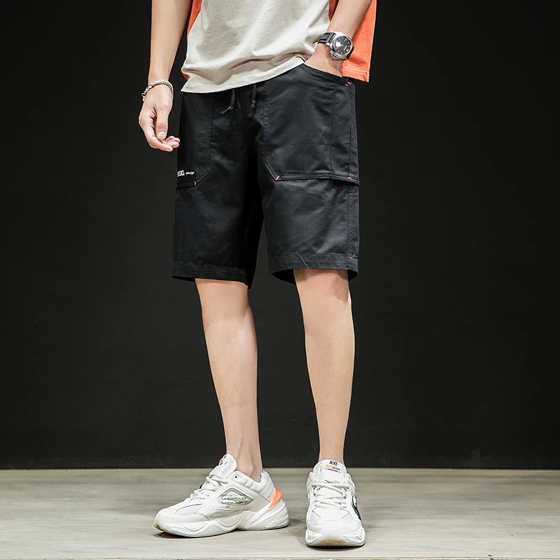 Новые мужские двухцветные модные трендовые летние красивые Мешковатые повседневные шорты с большими карманами