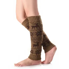 ; розничная ; женские зимние гетры с оленем и снежинками; ботинки для девочек; модные теплые осенние женские вязаные гетры; обертывающий ногу