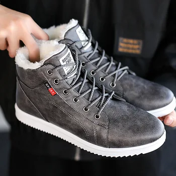 

Men Boots Men's Winter Shoes Fashion Snow Boots Shoes Plus Size Winter Sneakers Ankle Men Shoes Winter Boots Black Blue Footwear