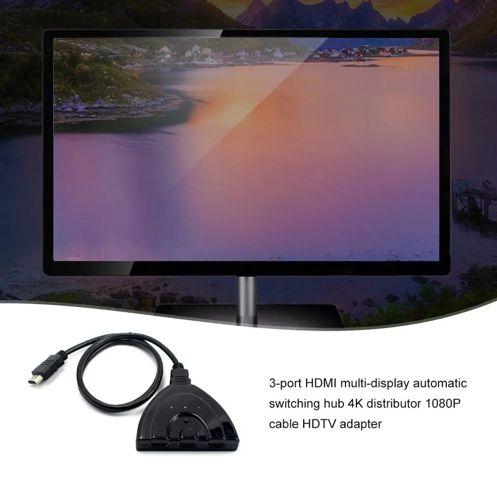 Hd ТВ адаптер 3 порта HDMI мульти-дисплей Авто Переключатель концентратор 4K сплиттер 1080P кабель Hd ТВ адаптер