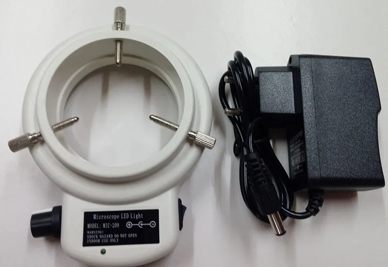 Adjustable 144 LED Microscope Light Black/White Backlight for Microscope Ring Lamp For Industry Stereo Microscopio EU/US/RU Plug