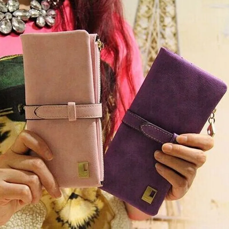 Leather Women Wallet Hasp Small and Slim Coin Pocket Purse Women Wallets Cards Holders Luxury Brand Wallets Designer Purse