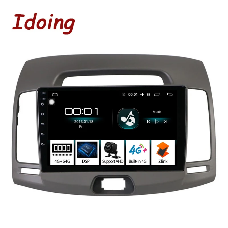 Perfect Idoing 9"Car Radio Multimedia Android 8.1 Video Player Navigation GPS For Hyundai Elantra HD 2006-2010 4G+32G DSP 2.5D NO 2 DIN 0