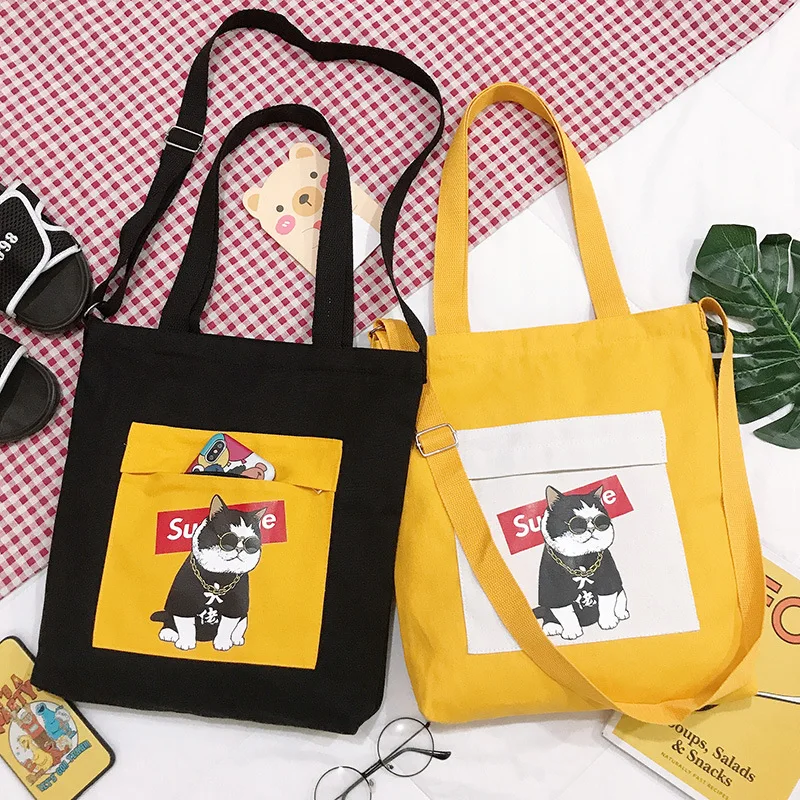 

Cool Cat Tote Bag Korean withs Zipper 2019 New Animal Printing Cat Tote Crossbody Bag Korean withs Zipper Tote Bags for Women