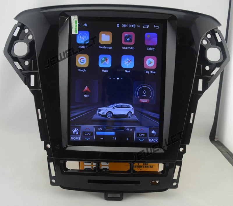 10," tesla стиль вертикальный экран Восьмиядерный Android 8,1 автомобиль gps Радио Навигация для ford Mondeo 2011-2012 автоматический A/C