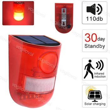 

Vogliovoi Solar Security Lights Motion Sensor Sound Alarm Strobe Light Flashing 6LED Alarm System 12 Hours and 24 hours Mode