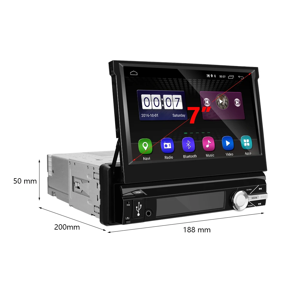 Camecho1 Din Android 9 0 автомобильный Радио мультимедийный плеер выдвижной GPS Wifi Авторадио