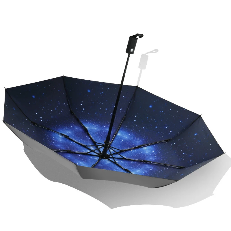

Men Fully Automatic Umbrellas Compact Anti-uv Black Coating Sun Umbrella Rain Women 3 Folding Male Female Parasol For Ladies