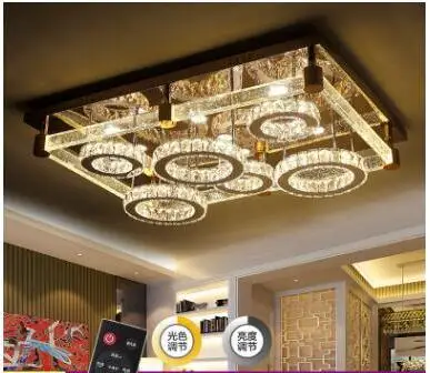 LED ceiling lamp living room lighting rectangular crystal lighting bedroom home headlight hall simple modern atmosphere