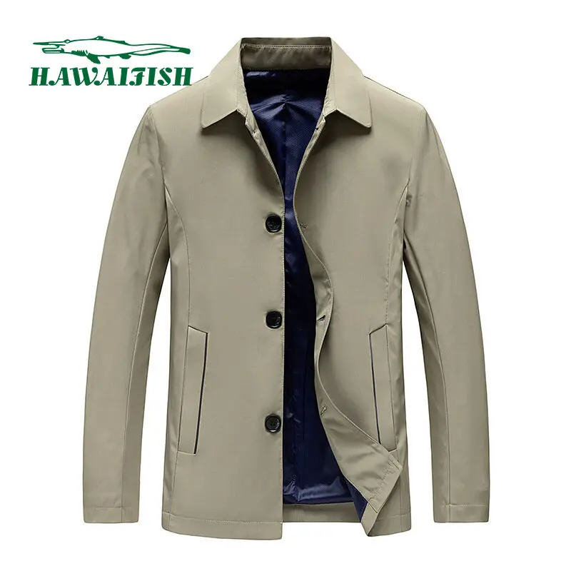 

HAWAIFISH Men's Business Jacket Slim Fit Outwear Solid Color Coats Fashion Streetwear Lapel Jackets 4XL 2021 Winter