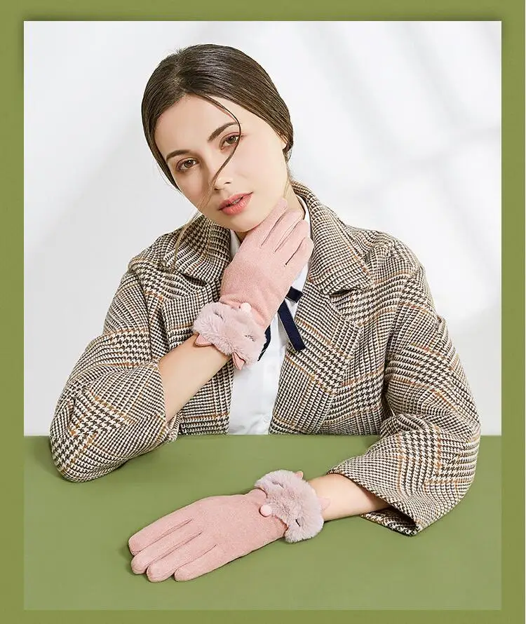 H9966, корейские женские перчатки, зимние, милые, сенсорный экран, Мультяшные, для студентов, варежки, теплые, тепловые, морозостойкие, для езды, для вождения, для рук, муфта