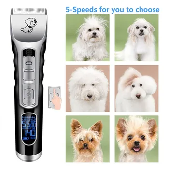 

USB Rechargeable Electric Animal Grooming Cutter Multi-fuc Pet Dog Hair Trimmer LCD Safety Animal Pet Dog Grooming Clipper