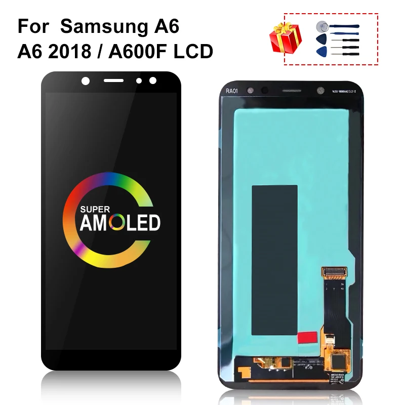 5 6 &quotAMOLED для Samsung Galaxy A6 2018 ЖК дисплей A600FN сенсорный экран дигитайзер сборки A600 SM A600F сменная часть|Экраны