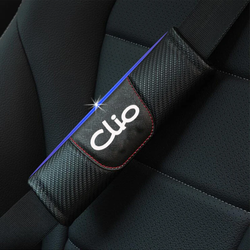 Для Renault Clio 2 шт. модная карбоновая кожаная накладка для ремня безопасности автомобиля автомобильный ремень безопасности Наплечная накладка автомобильные аксессуары