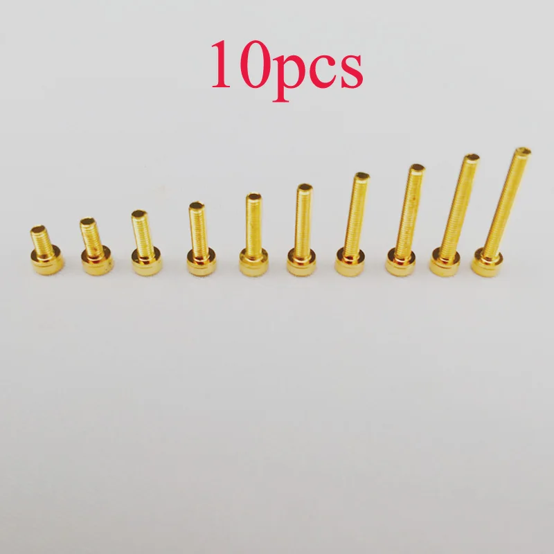 10PCS Hexagon Socket Head Screws M3 Thread Length 6/8/10/12/14/16/18/20/22/24mm Titanium-plated Gold Bolts for RC Model Parts | Игрушки и