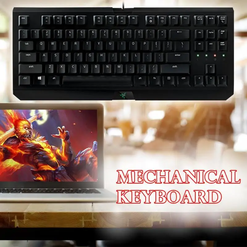 Razer Blackwidow X Games клавиатура универсальная 87 клавиш USB Проводная Механическая игровая электронная Спортивная эргономичная Проводная клавиатура высокого качества