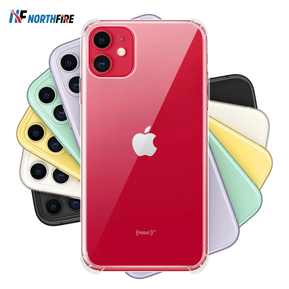 Прозрачный ТПУ чехол для iPhone 11/11 Pro Max Мягкий противоударный чехол-накладка 11 X XS MAX