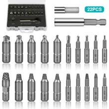

22pcs Damaged Screw Extractor Drill Bits Set Extractor Screwdriver Remover Purpose Tools Broken Speed Out Bolt Stud Remover Tool
