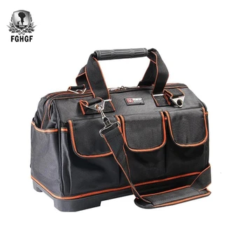 

Hard Bottom Tool Bag Belt Electrician Hardware Repair Portable Toolbox Storage Organizers Box Work Spanner Kitbag Big Toolkit