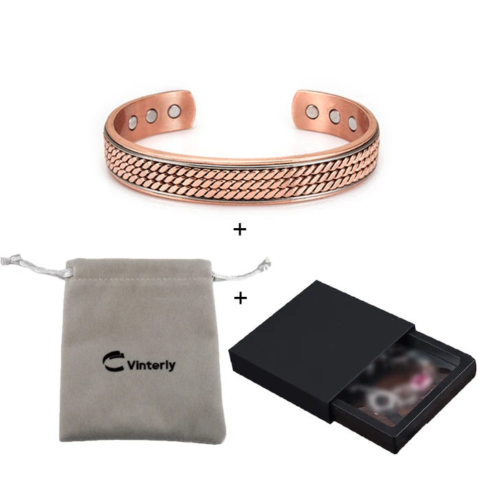 Set Braccialetti E Anelli Magnetici Uomo - In Rame, Regolabile E Ipoallergenico - Foto 7