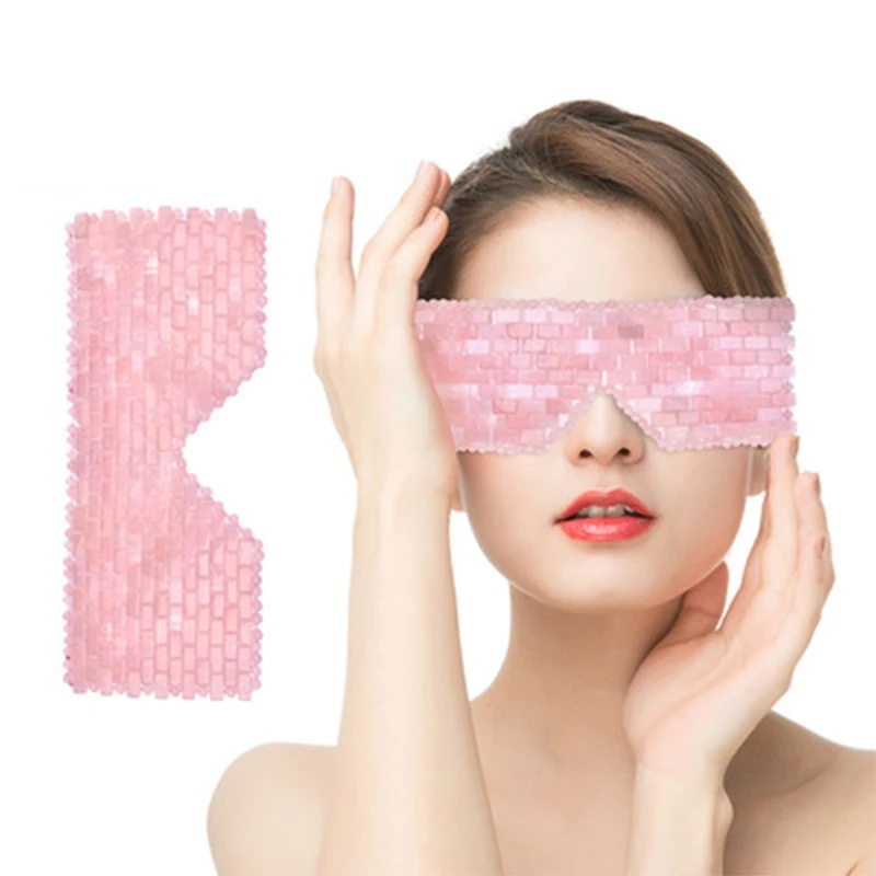 Маска для глаз из розового кварца, нефрита, охлаждающая маска для лица из натурального нефрита, массажер для терапии глаз, Нефритовый камень, маска для сна, средство для ухода за глазами