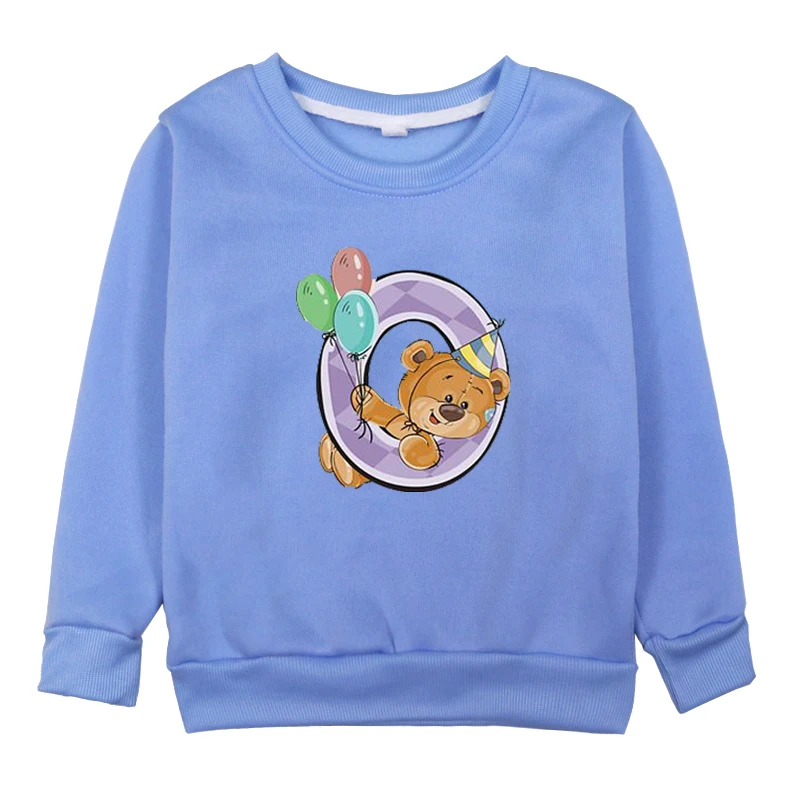 Зимняя одежда для маленьких девочек; Kawaii; одежда с принтом медведя; толстовки с капюшоном и цифрами; Детский свитер; топы для девочек и мальчиков с надписью «Happy Birthday» - Цвет: Hoodies 2