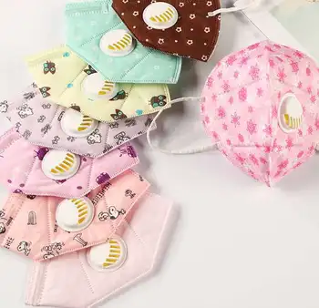 

ffp3 anti-fog haze with breathing masks for children cartoon printed outdoor dust-proof anti-flu masks