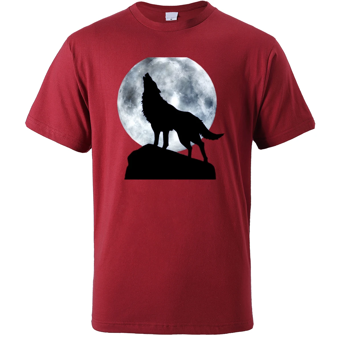 Moon Wolf мужские футболки винтажные толстовки с принтом Лето хип-хоп повседневные мужские топы хлопковая Футболка забавная футболка высокого качества