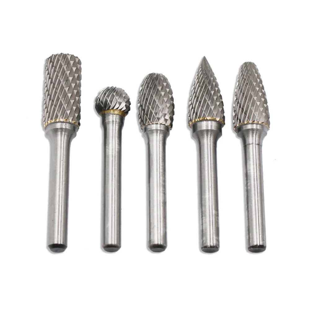 5 шт. набор вращающихся карбидных заусенцев головка из карбида вольфрама 6 мм