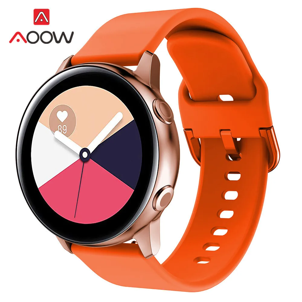 20 мм силиконовый ремешок для часов для samsung Galaxy Watch Active 42 мм Garmin Huami Amazfit bip huawei сменный Браслет