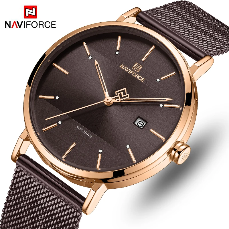 Часы наручные NAVIFORCE для мужчин и женщин брендовые Роскошные модные из