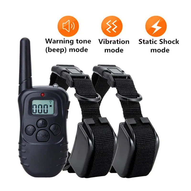Goedkoop Elektrische Dog Training Collar LCD 300m Afstandsbediening Shock Trillingen Trainer E kraag voor Alle Maat Hond Huisdier supply Batterij