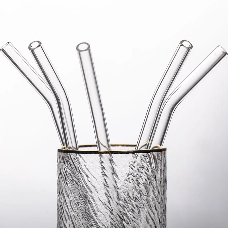 

1Pcs Transparent 20OZ Perfect Reusable Glass Straw Clear Bent Tube For Smoothies, Tea, Juice Glass Straw Sucker Plastic Box